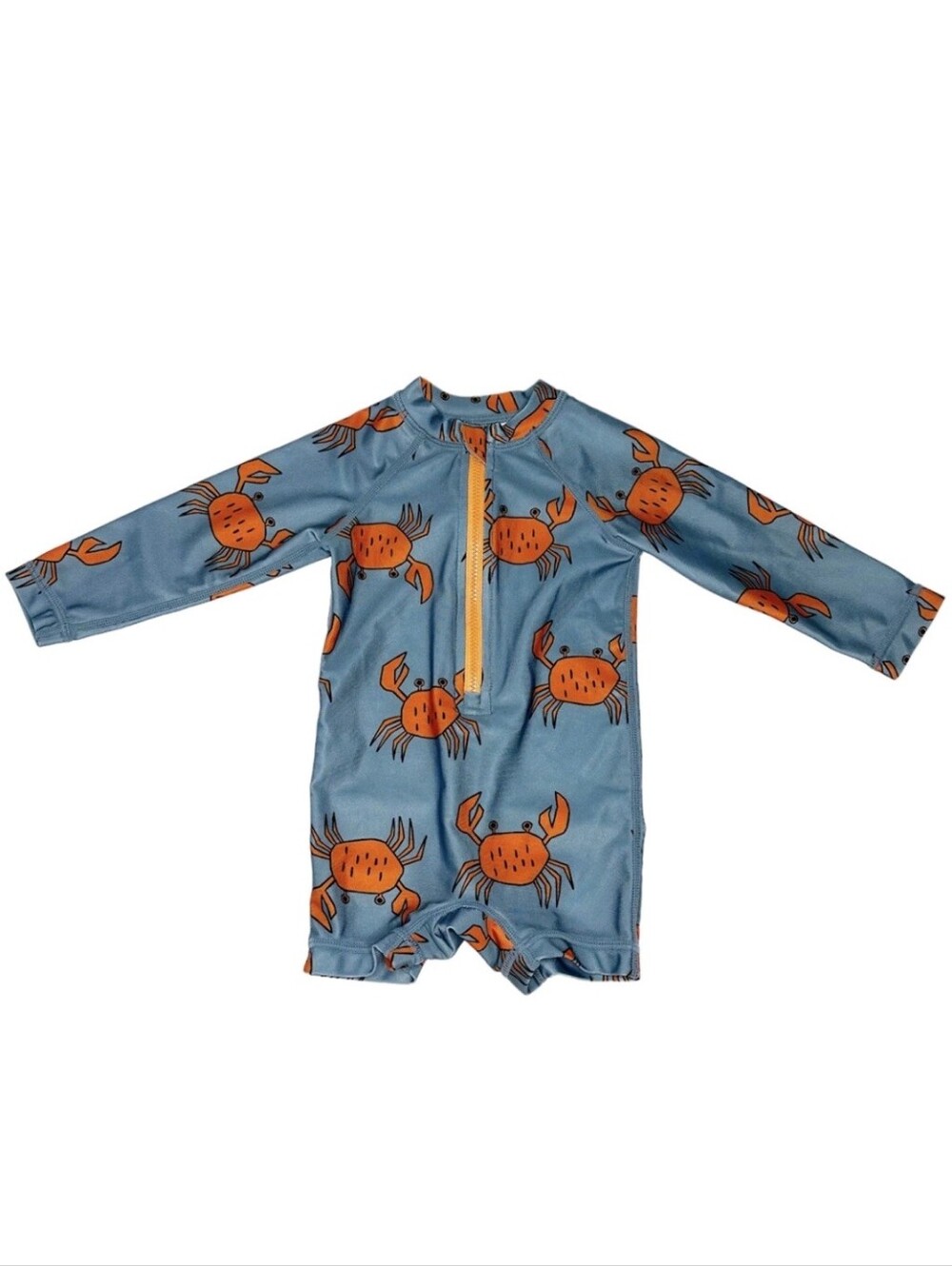 Tea Collection Blue Rashguard One-Piece with Orange Crab Print